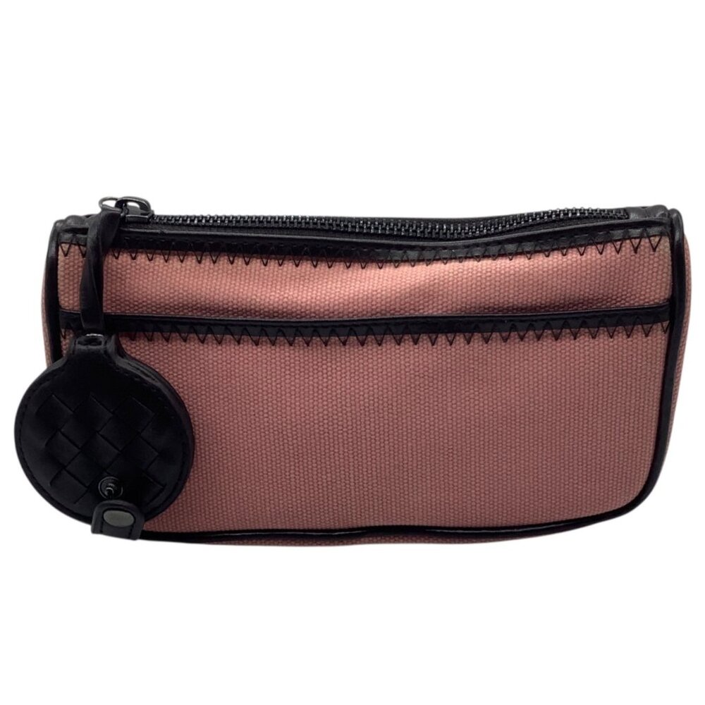 Bottega Veneta Parfum Pink Canvas Pink Cosmetic Pouch With Mirror